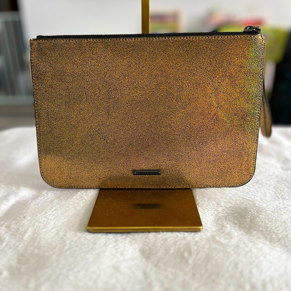 REBECCA MINKOFF Studded Glitter Metallic
Gold Kerry Pouch - Picture 3 of 7